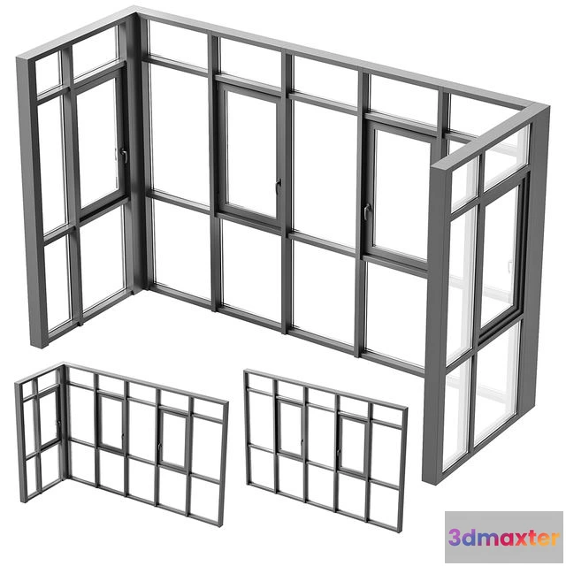 1539661 - Balcony panoramic glazing 3D Max