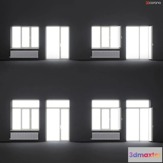 1545109 - Wood-aluminum windows 3D Max