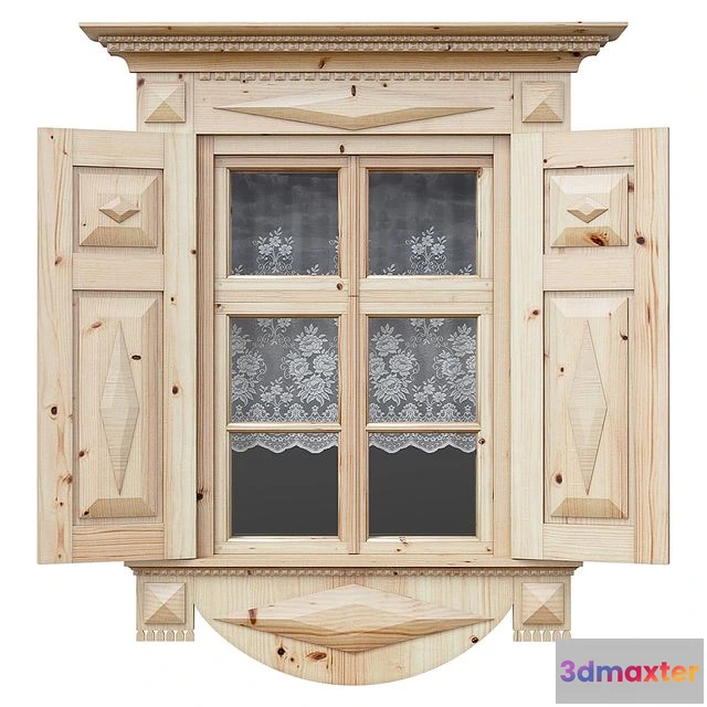 1545117 - Wooden window with shutters and architraves 3D Max