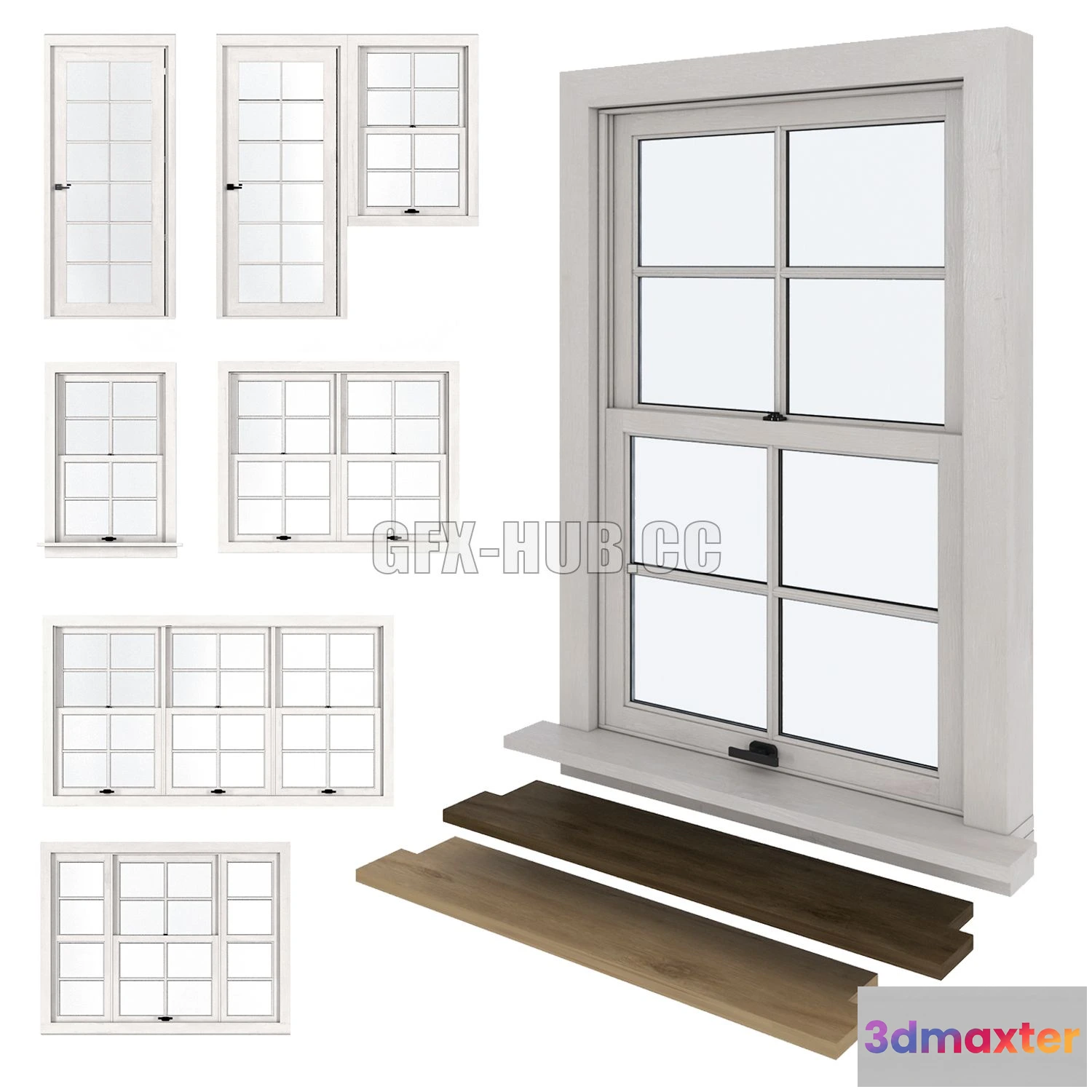 1546575 - American type of plastic windows 3D Max