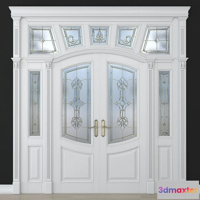 1559033 - A door with a stained-glass window 3D Max