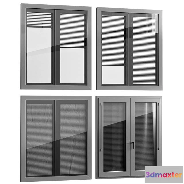 1566624 - Windows with built-in blinds Finstral 3D Max