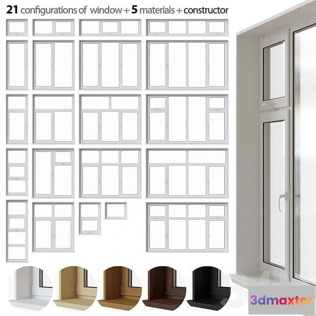 1568700 - A set of plastic windows 3D Max