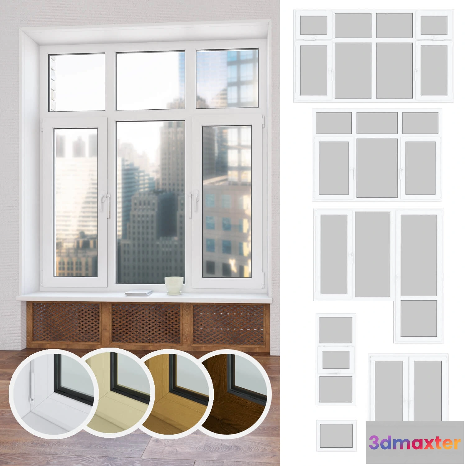 1667214 - other-models - A set of plastic windows 02 3D Max