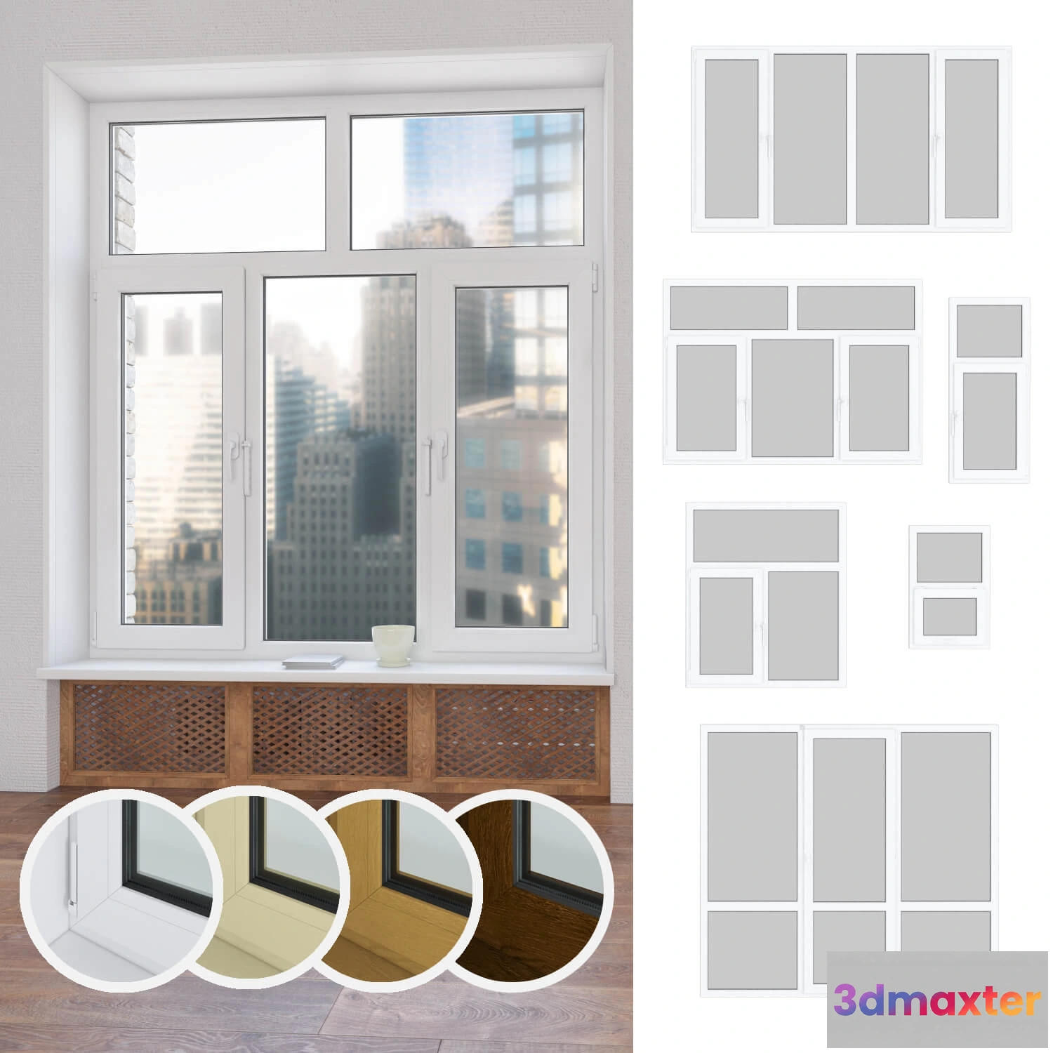 1667244 - other-models - Set of plastic windows 04 3D Max