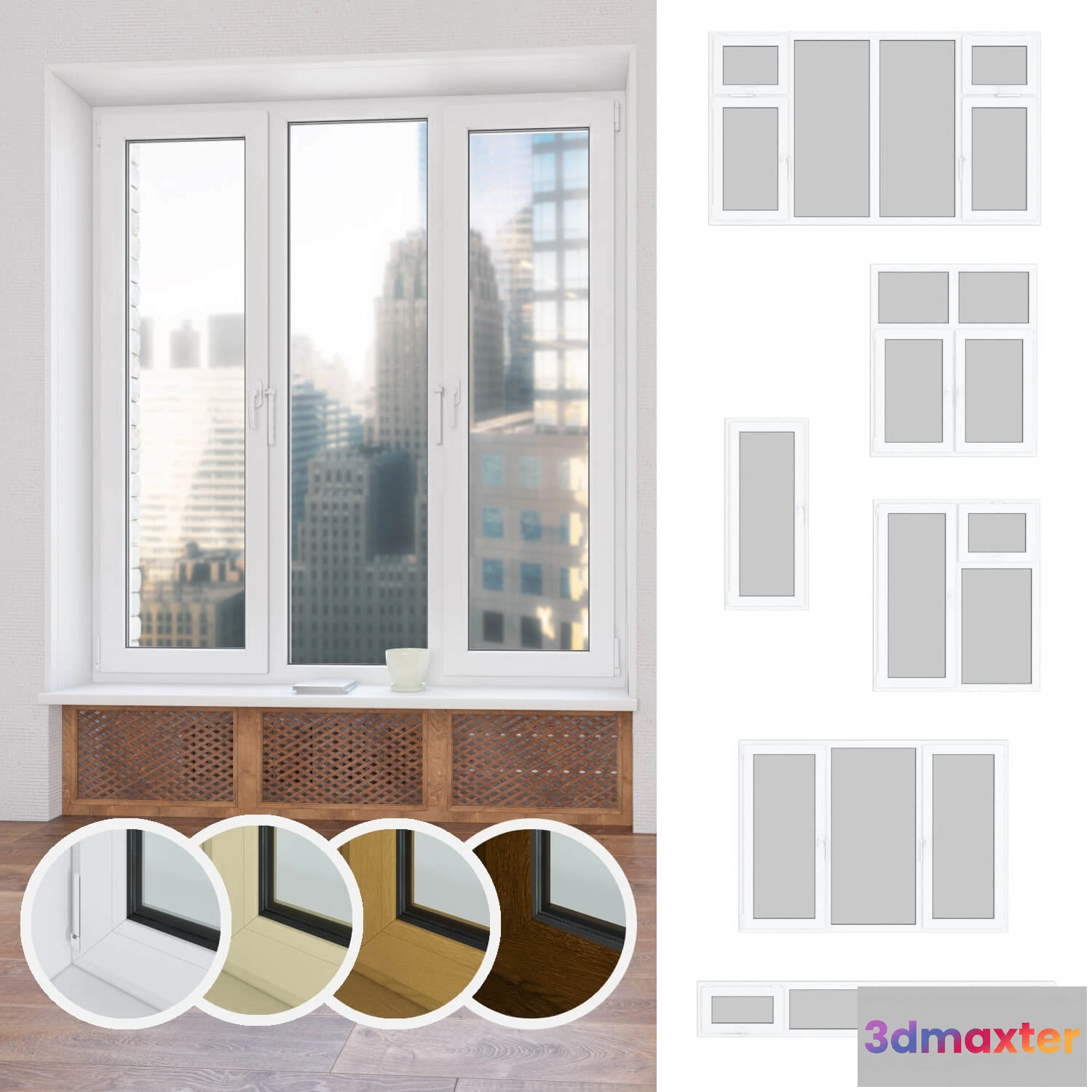 1667256 - other-models - A set of plastic windows 03 3D Max