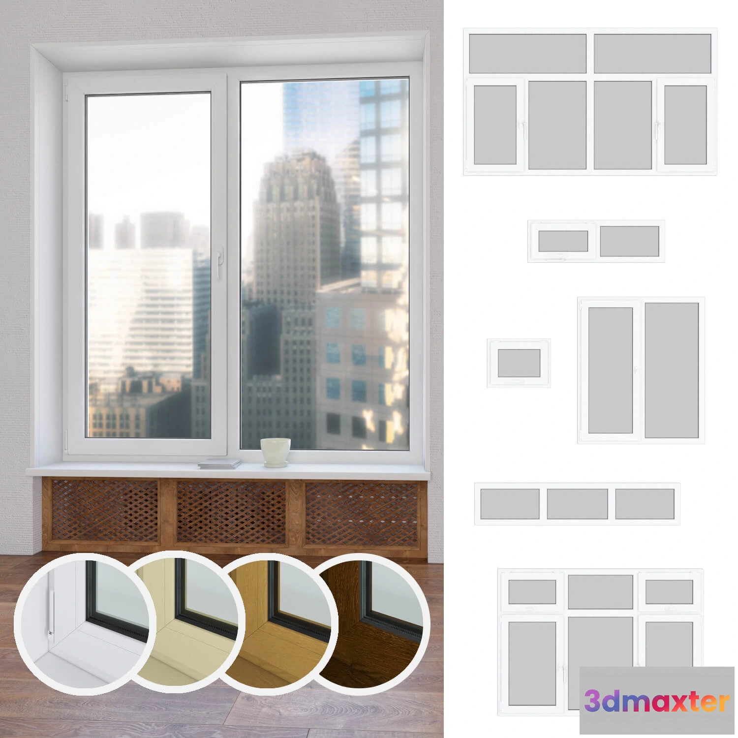 1667258 - other-models - Set of plastic windows 01 3D Max