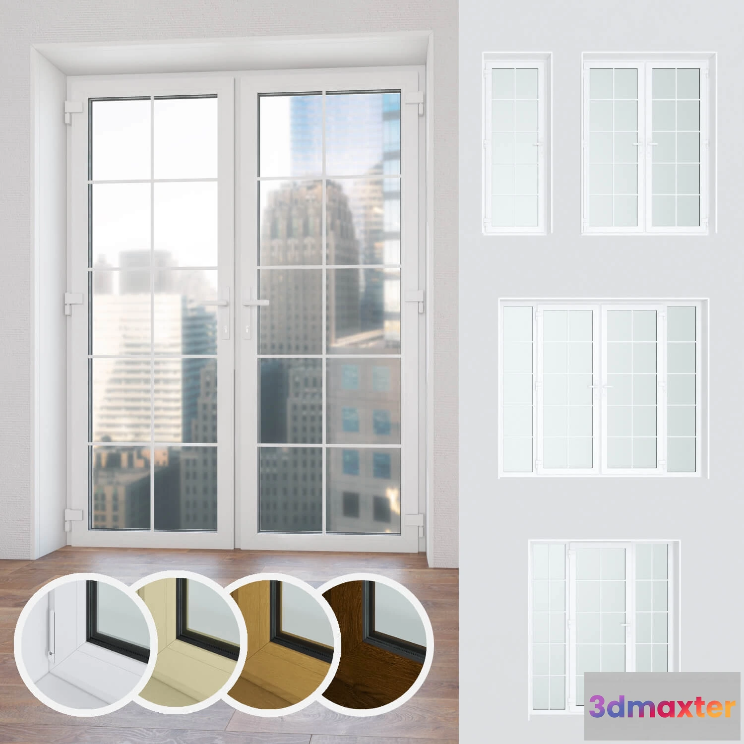 1667276 - other-models - A set of plastic windows 15 3D Max