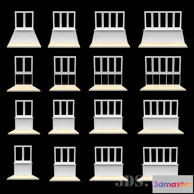 1667322 - other-models - Balcony window set 3D Max