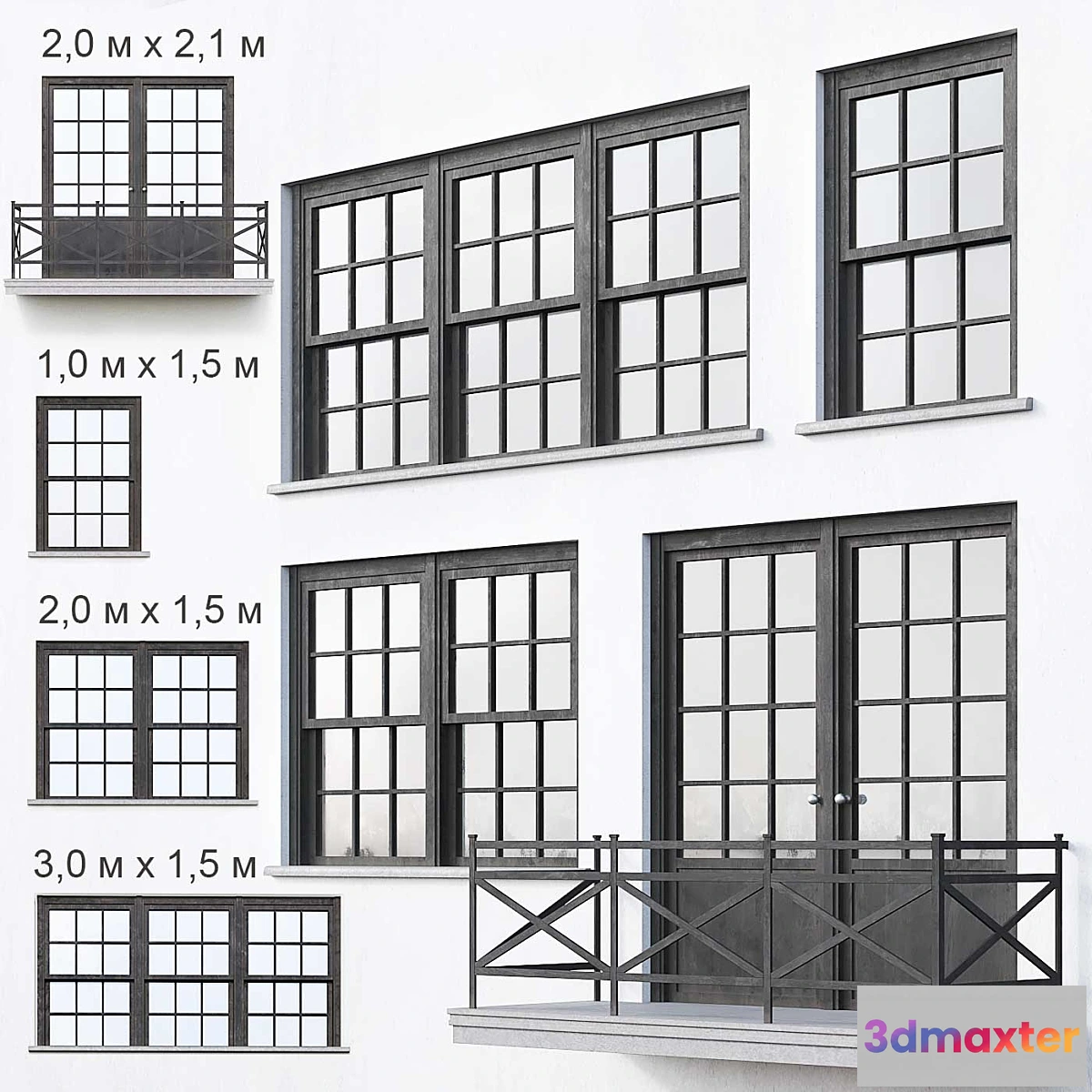 572026 - Black loft windows