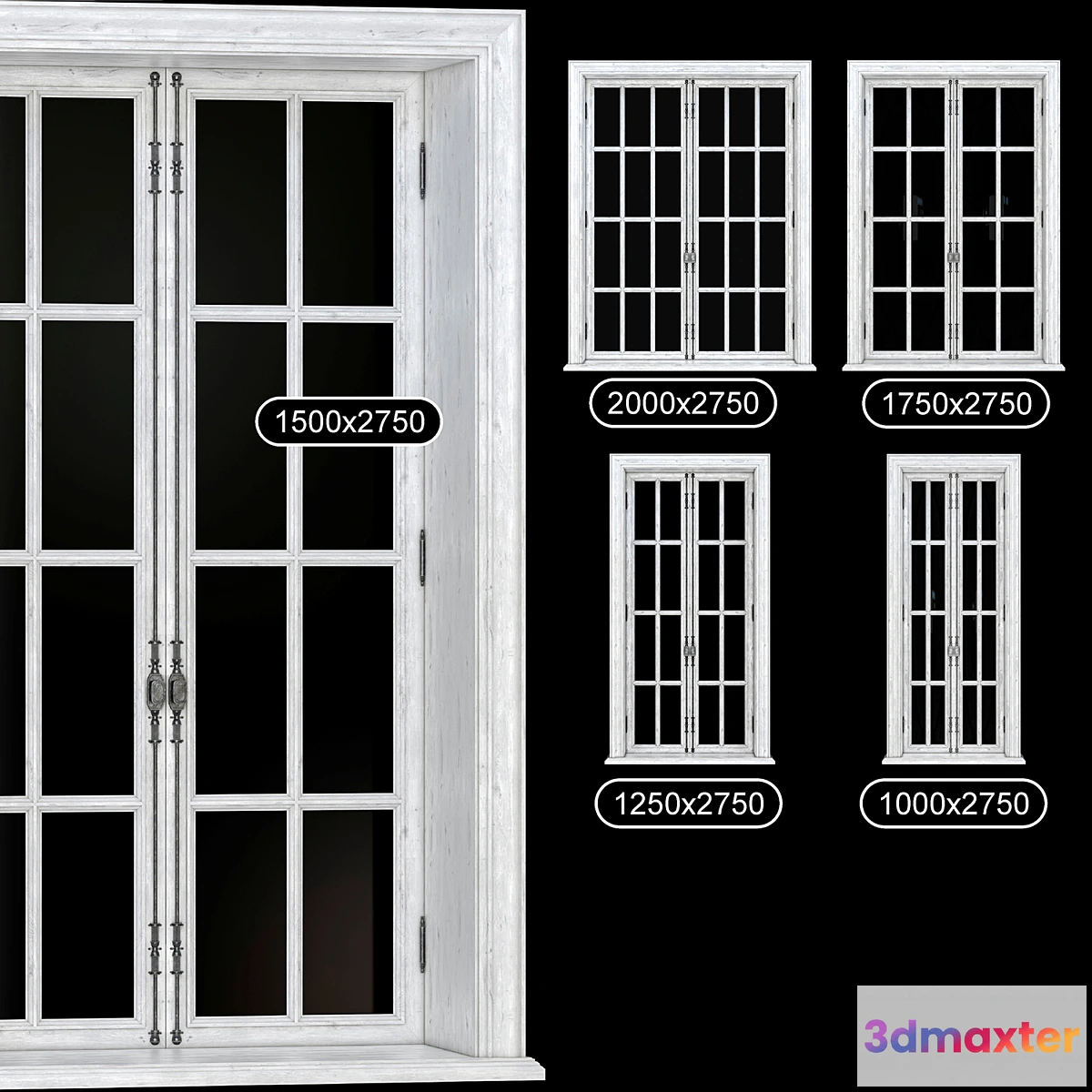 572042 - PART_1 COLLECTION FRENCH WINDOWS 1000-2000 mm (V-ray_Corona)