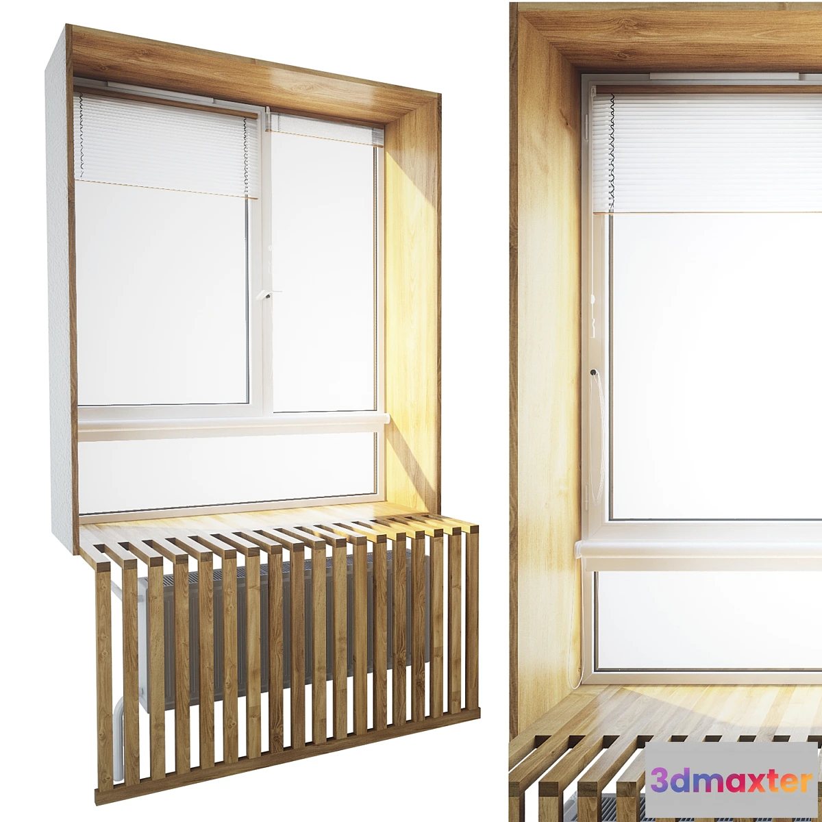 658569 - Window with wooden slopes