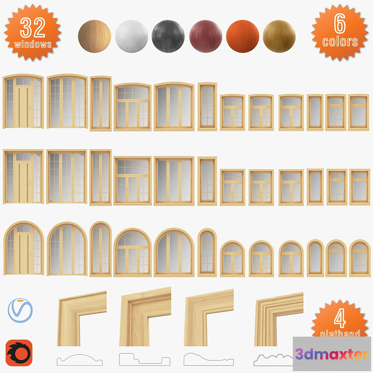 668083 - A set of windows from the array of panoramic arched