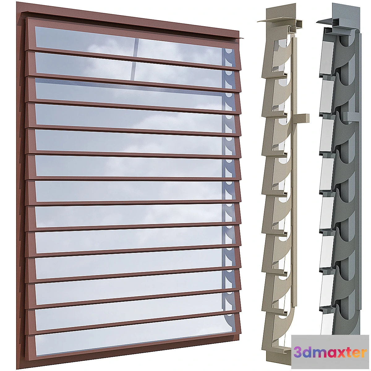 707026 - Facade multi louvred ventilator smoke vent ventilation