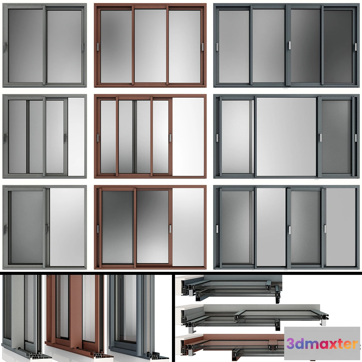 737043 - Sliding Stained Glass Aluminum Windows - No.2