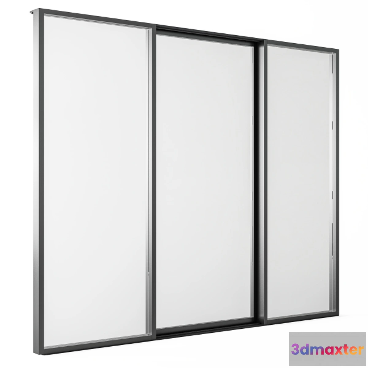 755213 - Sliding Black Metal Window Modern - Windows Set 05 - No.2