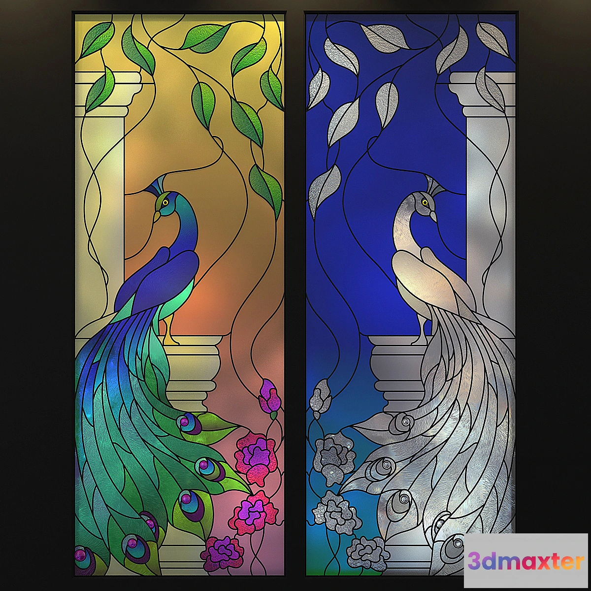 810238 - Stained Glass Peacock - No.7
