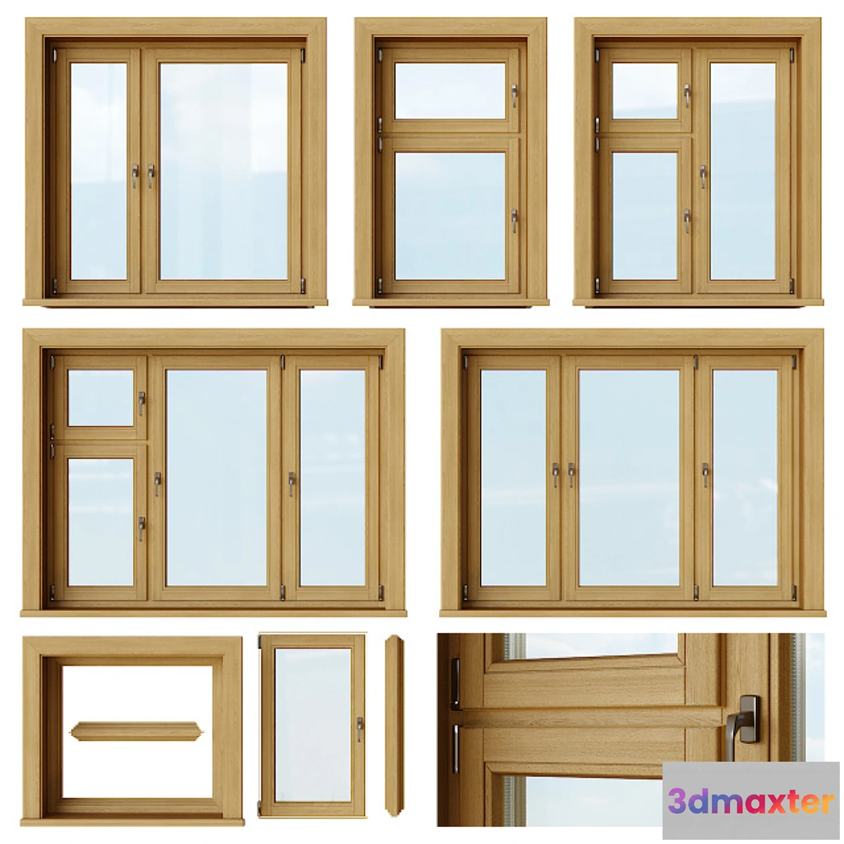 847227 - Set of wooden windows 1 + Designer - No.3