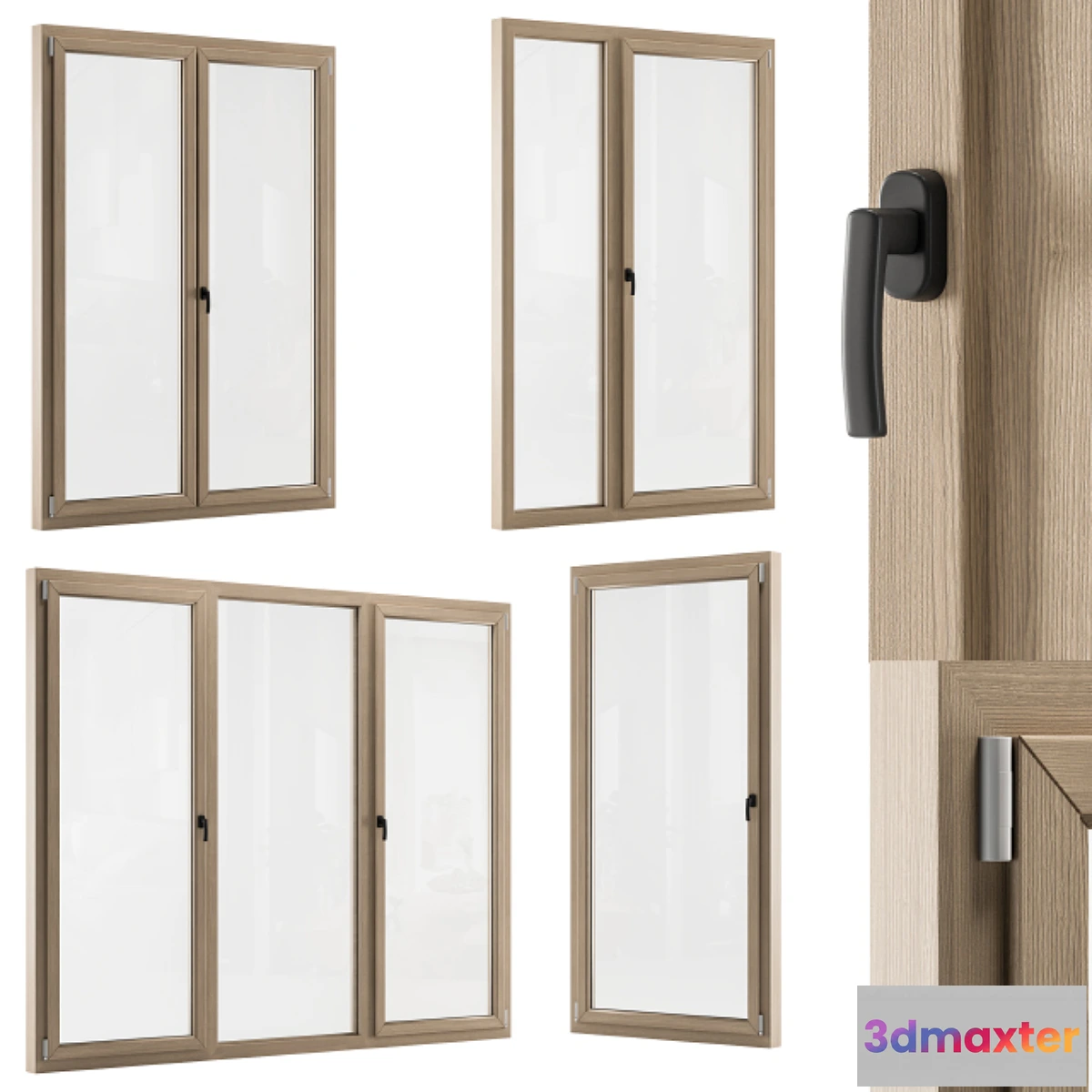 848127 - Wooden Window Modern - Windows Set 01 - No.3