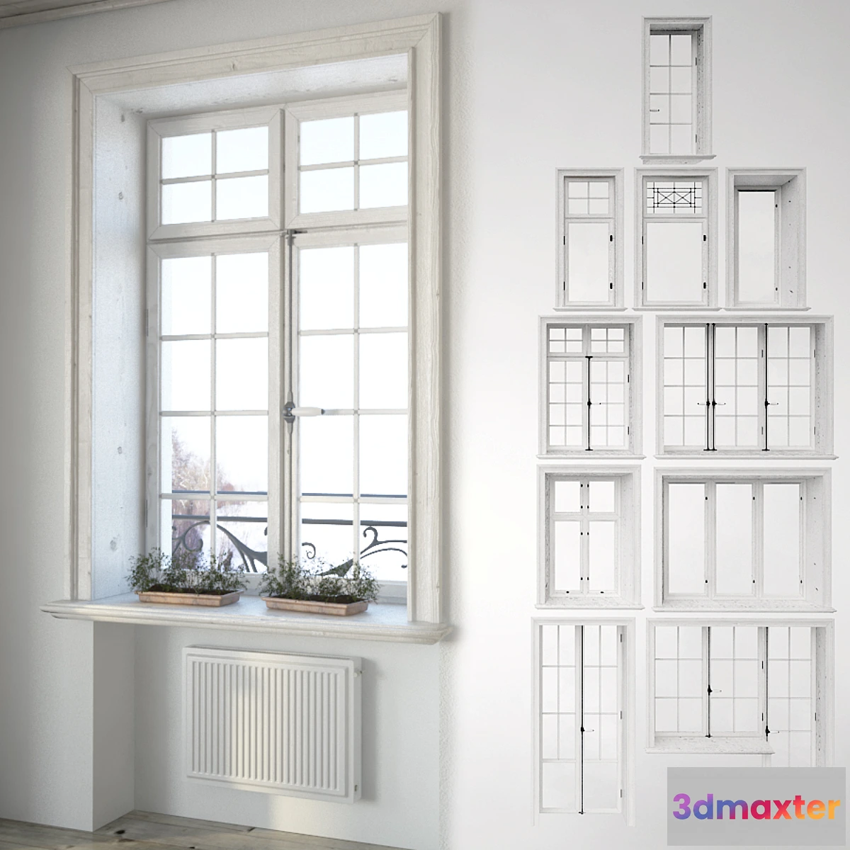 893416 - Set classical windows with decor - No.2