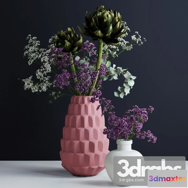 1009218 - Bouquets Pink White Vases