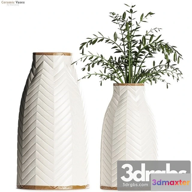 1009346 - Crate & Barrel Adra Vases With Plants