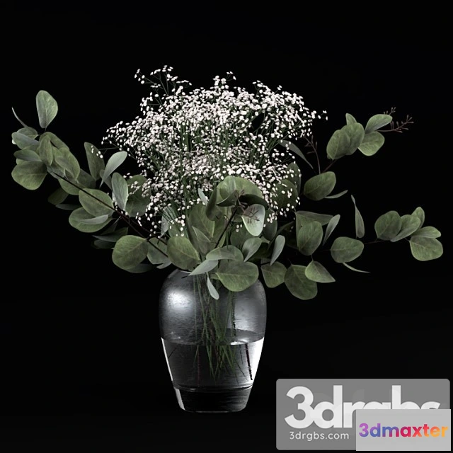 1009508 - Eucalyptus Bouquets With Flowers And Grass