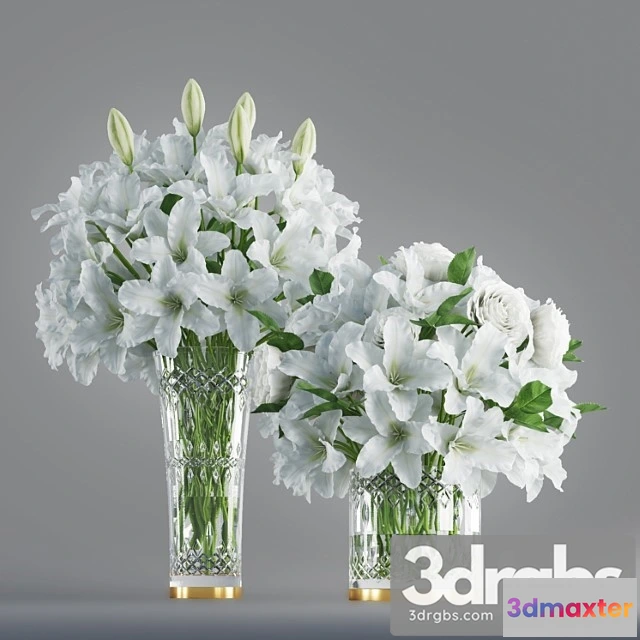 1010118 - White Lily In Crystal Vase 1