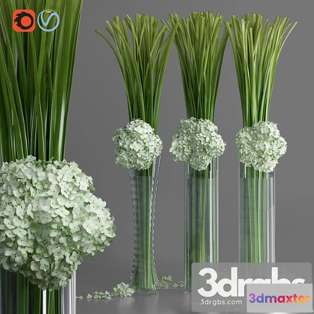 1059146 - Big hydrangea leaf vases decorative set