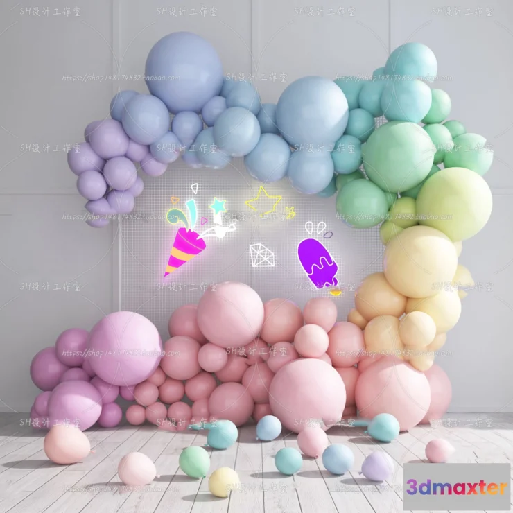 1134468 - Balloon Floral - 3D Models - 0016