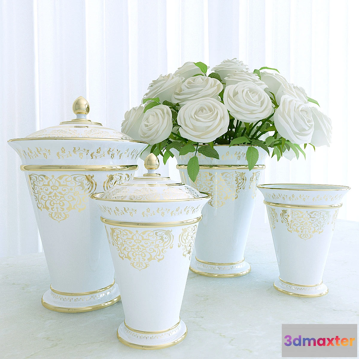 1289384 - White roses 3D Max