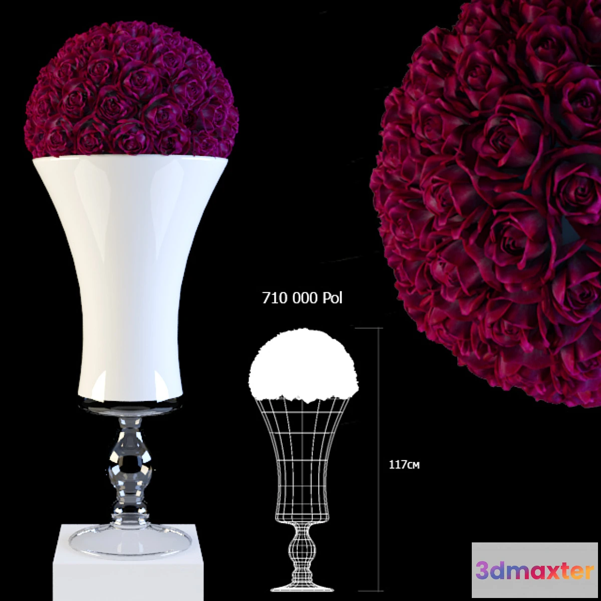 1290981 - Roses bouquet 3D Max