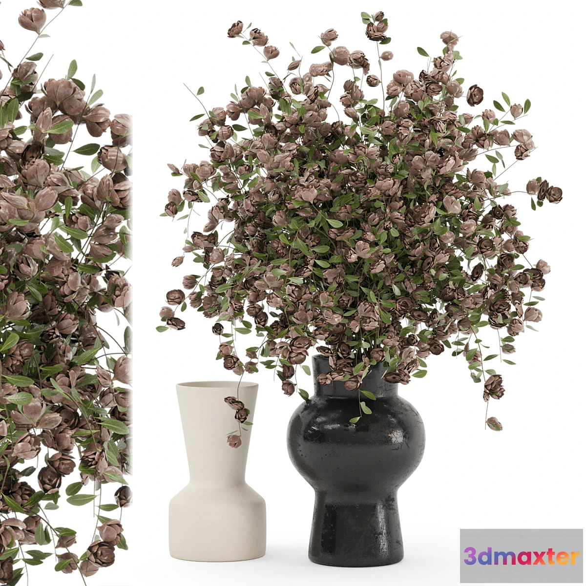 1294522 - Plants Bouquet Collection In Concrete Pots - Set 1449 3D Max