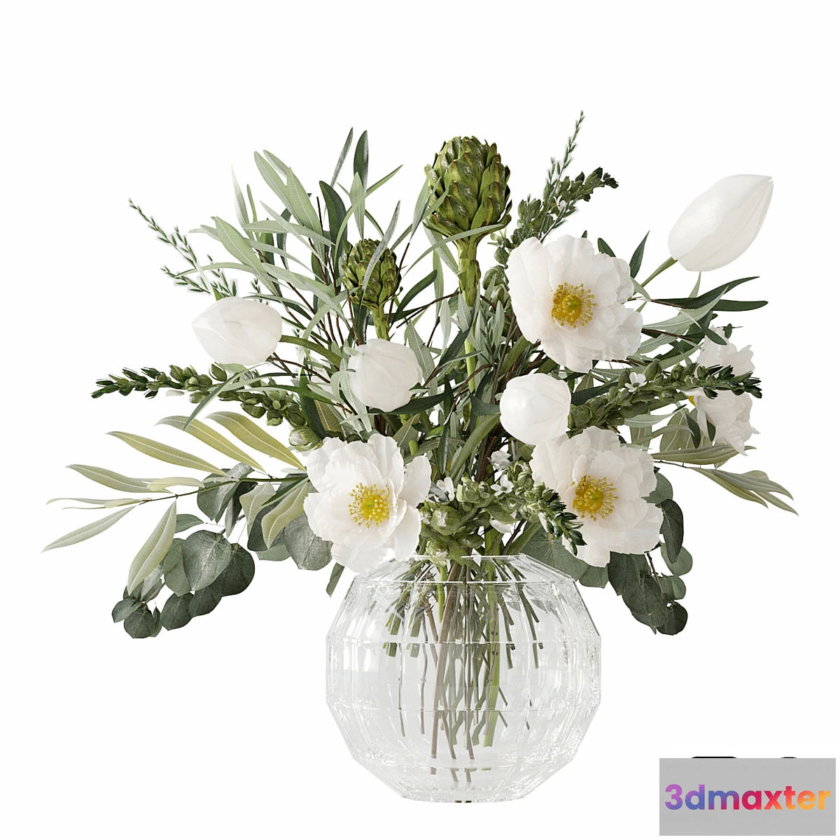 1308503 - Light yellow bouquet 3D Max