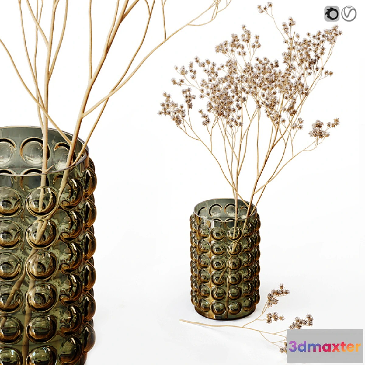 1341517 - H&M vase with dry flowers 3D Max