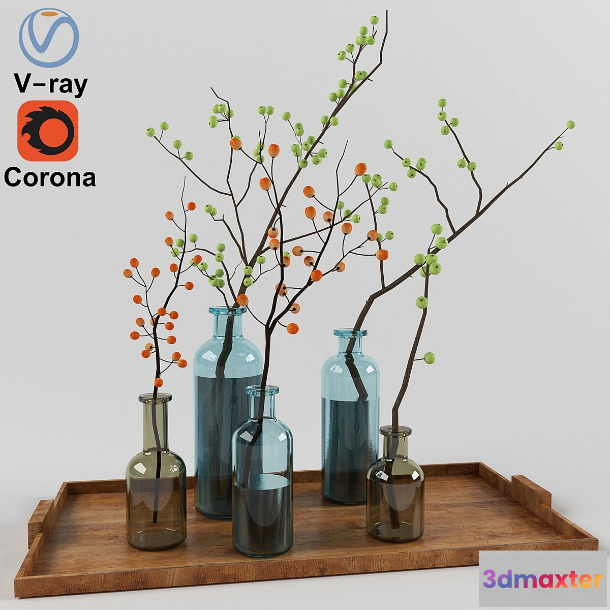 1413822 - 2 cherry branches 3D Max