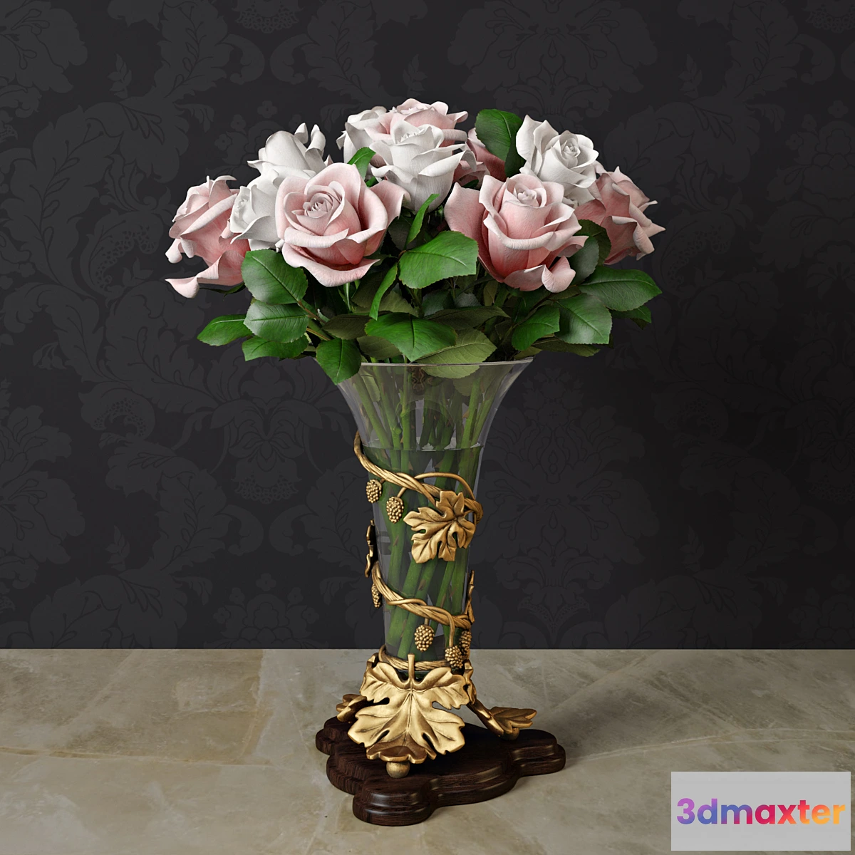 1441910 - A vase with a bouquet 3D Max