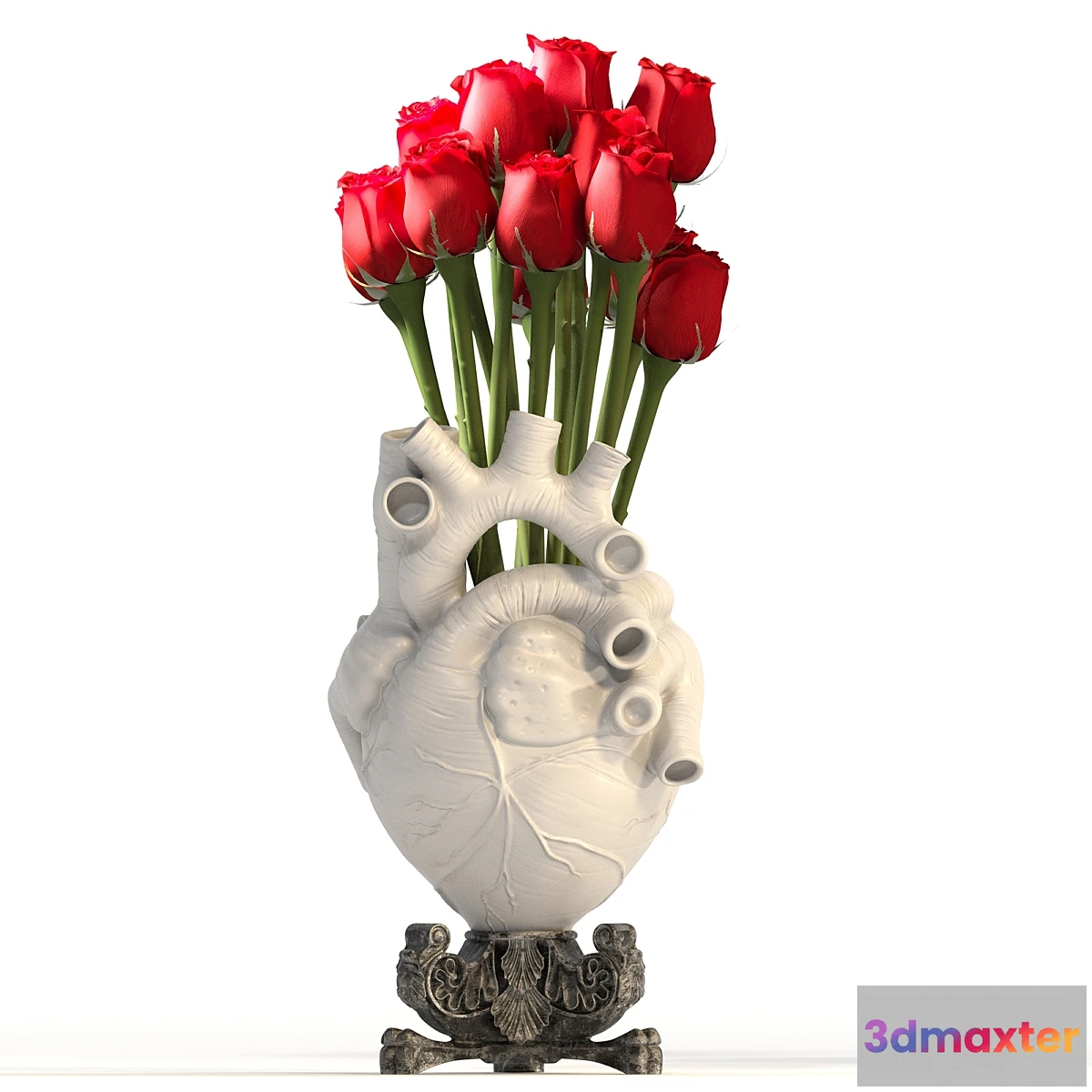 1449348 - Heart Vase 2_White 3D Max