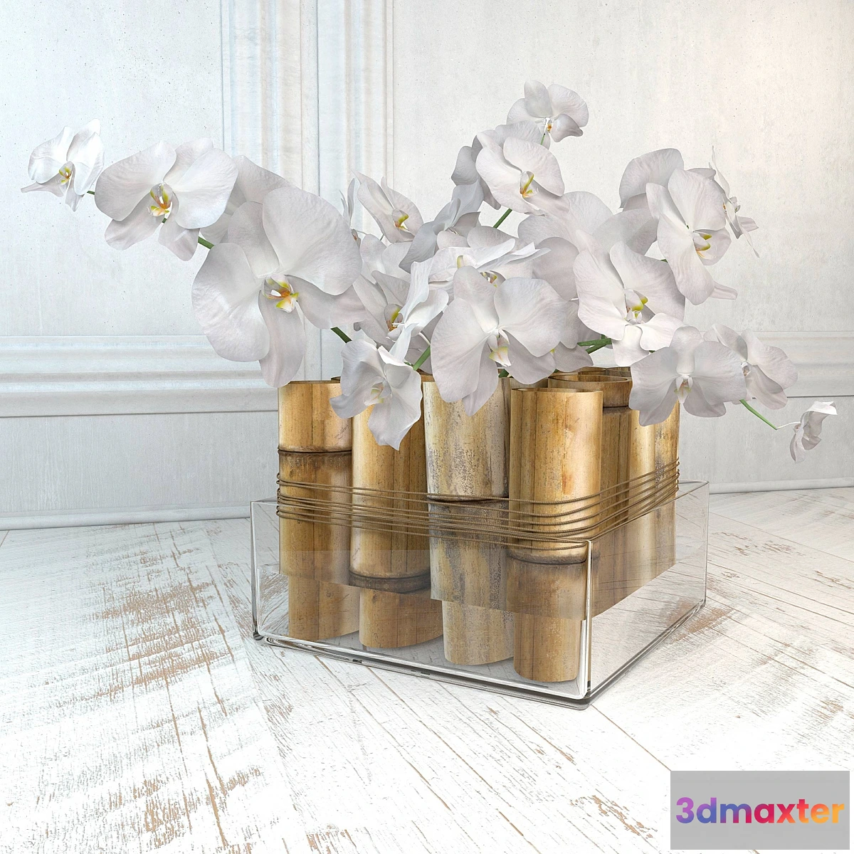 1464902 - The composition with bamboo and orchids 3D Max