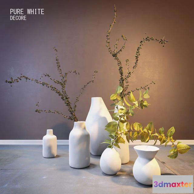 1538734 - Pure White Ceramic Vases 3D Max