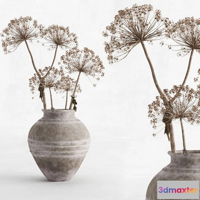 1542089 - Hogweed in a clay vase 3D Max