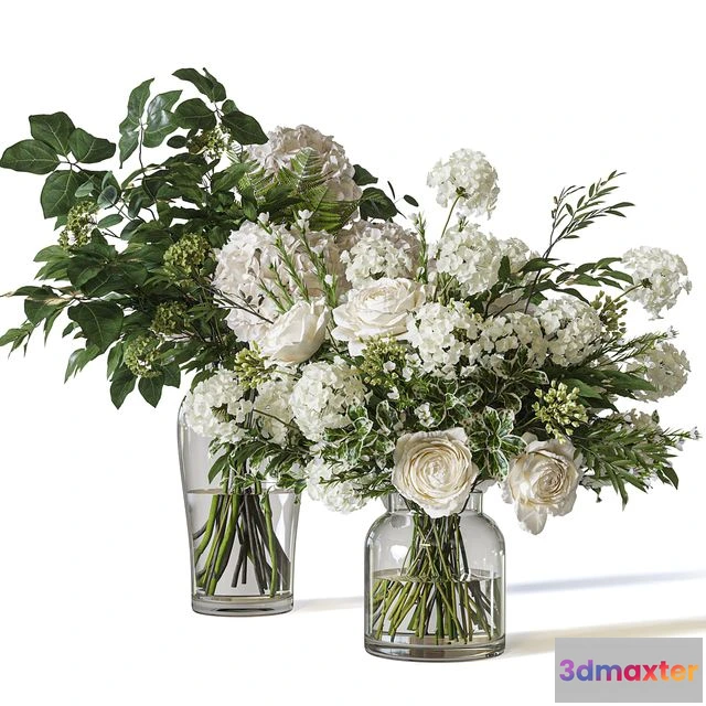 1551335 - Flower Set 060 Hydrangea Rose 3D Max