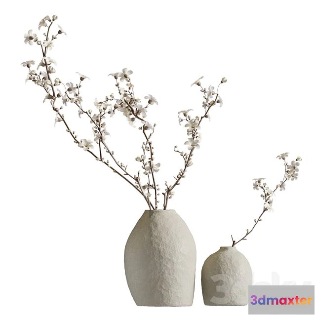 1553265 - Flowering branches in a vase (2 colors) 3D Max