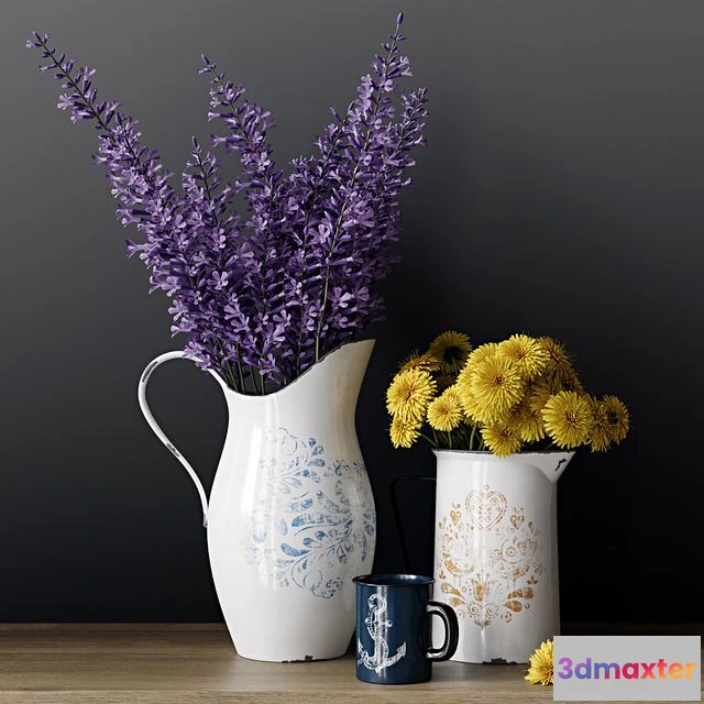 1564844 - Set_002 vase flower 3D Max