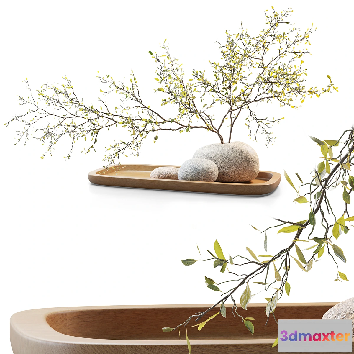 591894 - Plum branch in a stone vase