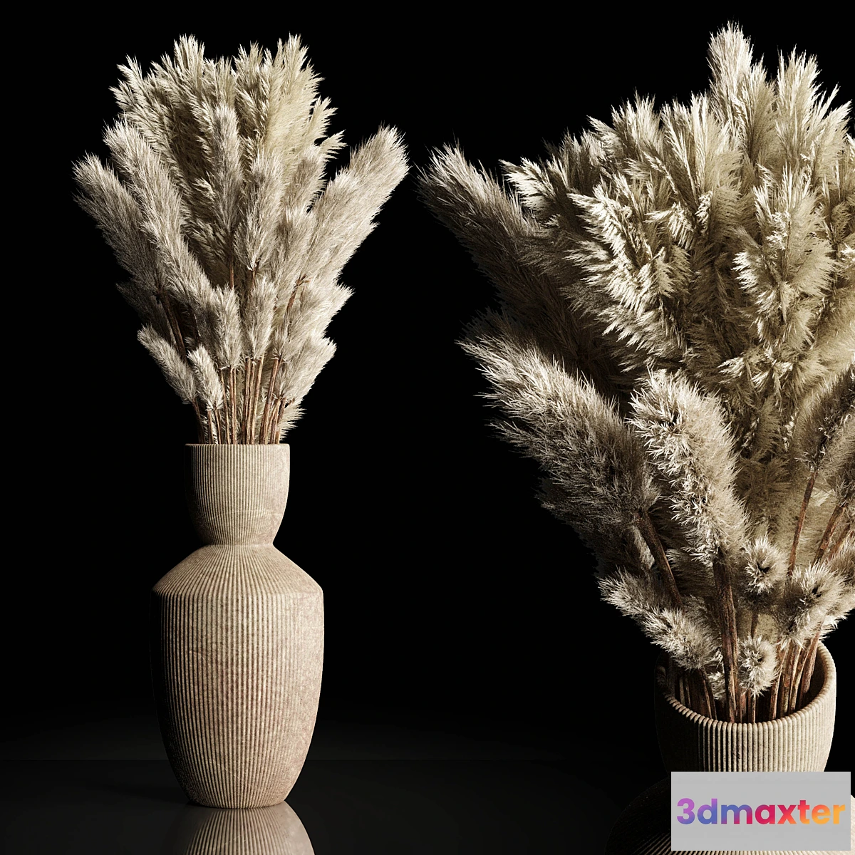 618617 - Dry Plants Bouquet Indoor concrete vase