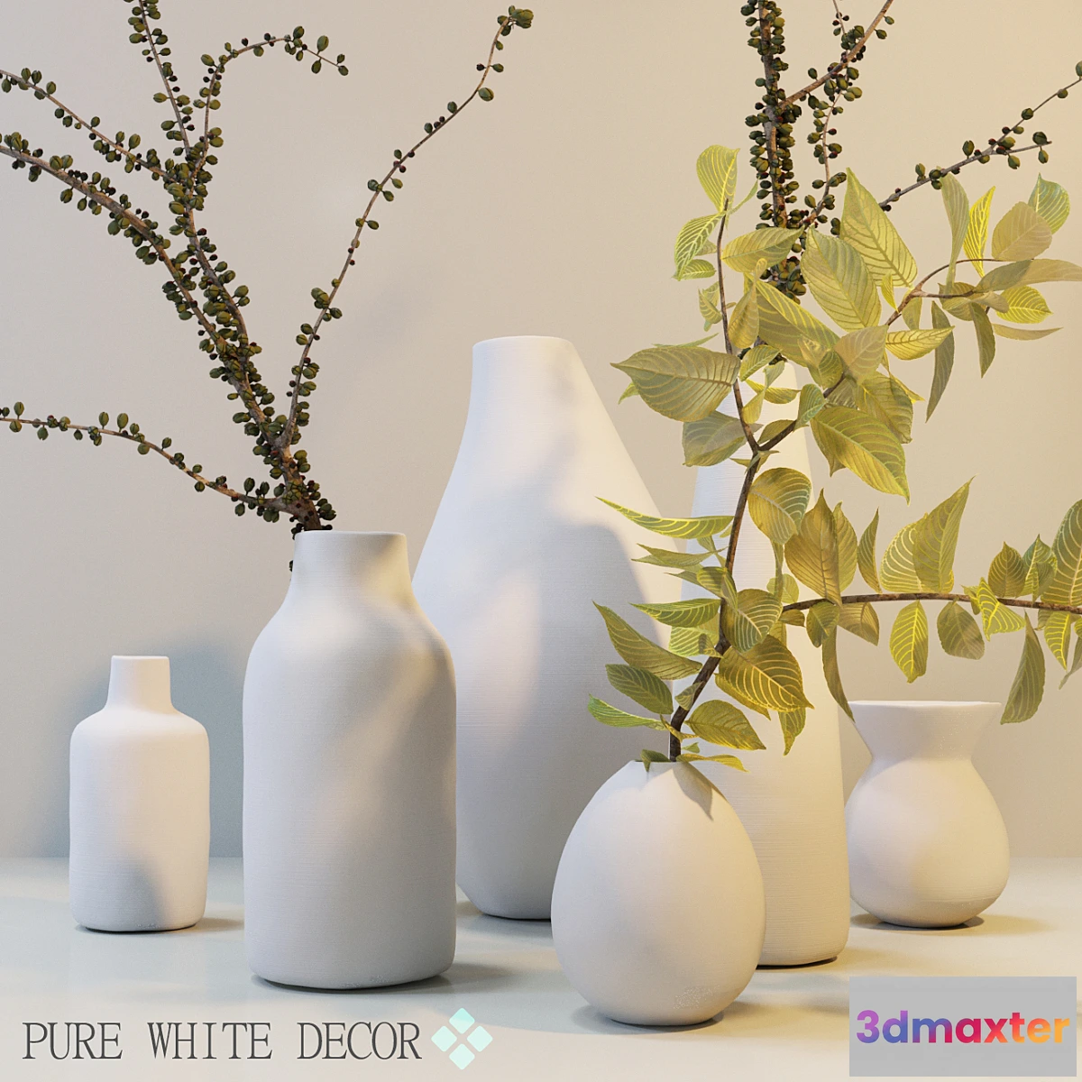 672141 - Pure White Ceramic Vases