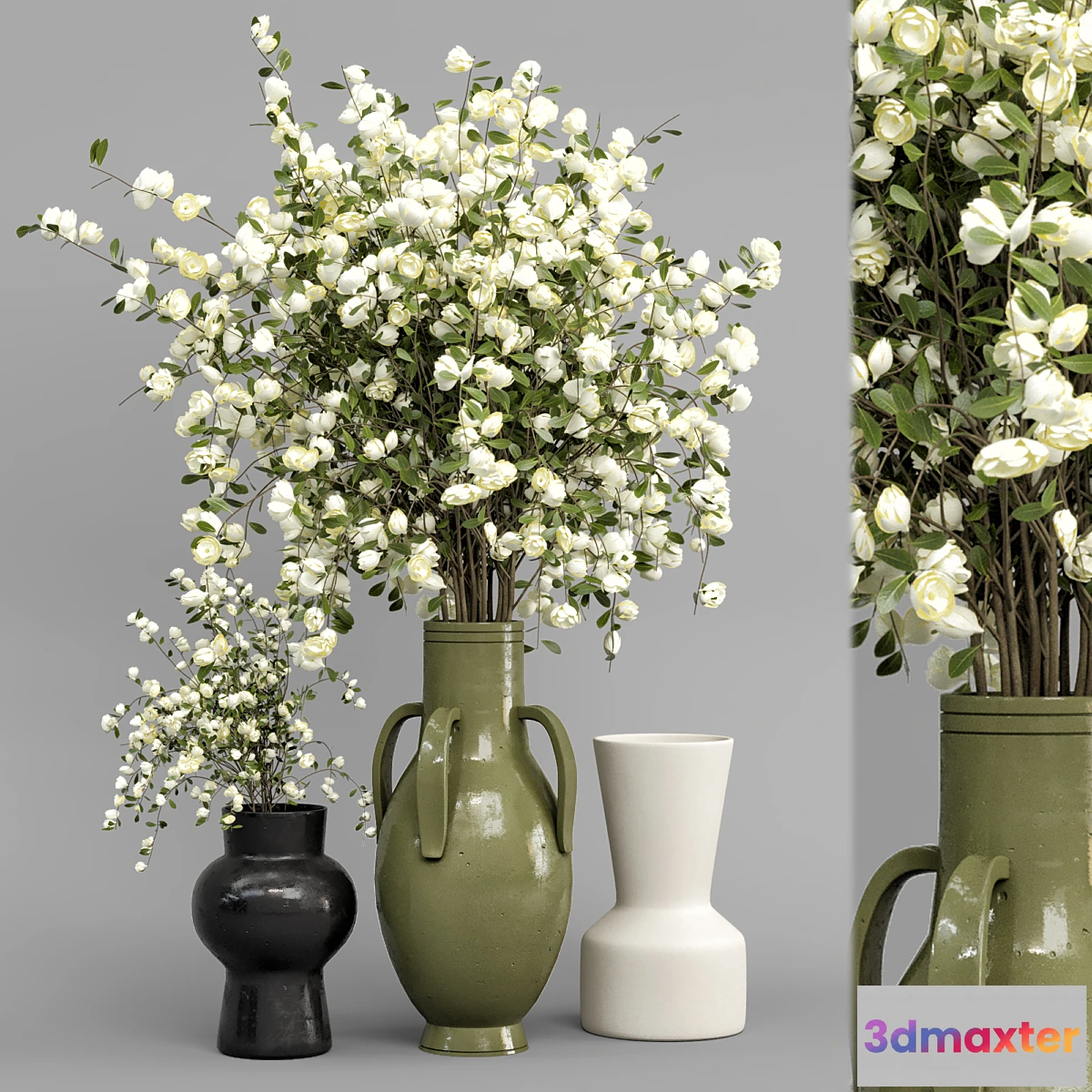 675689 - Plants Bouquet Collection In Concrete Pots - Set 948