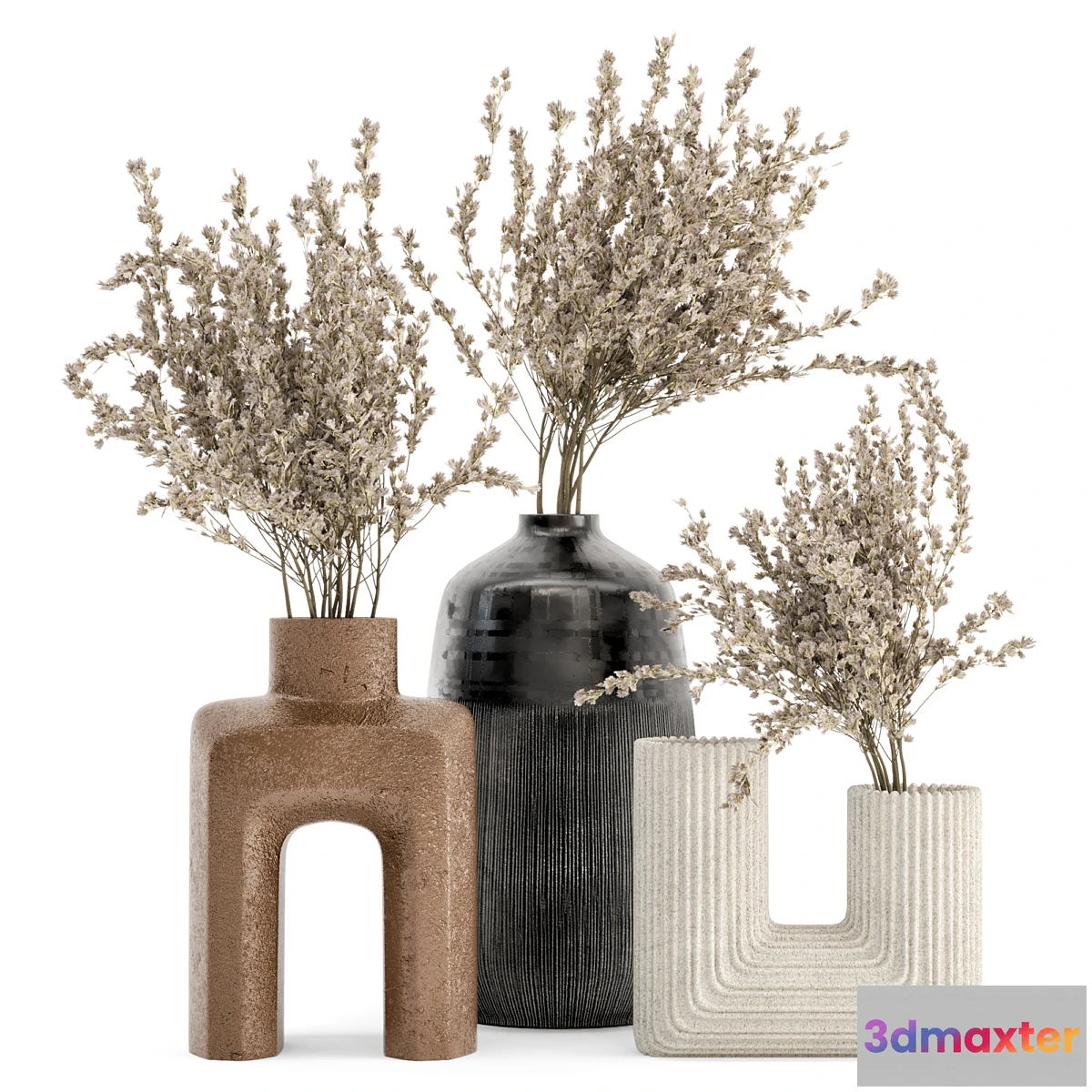777747 - Dry Plants Bouquet Collaction In Concrete Pot - Set 358 - No.2
