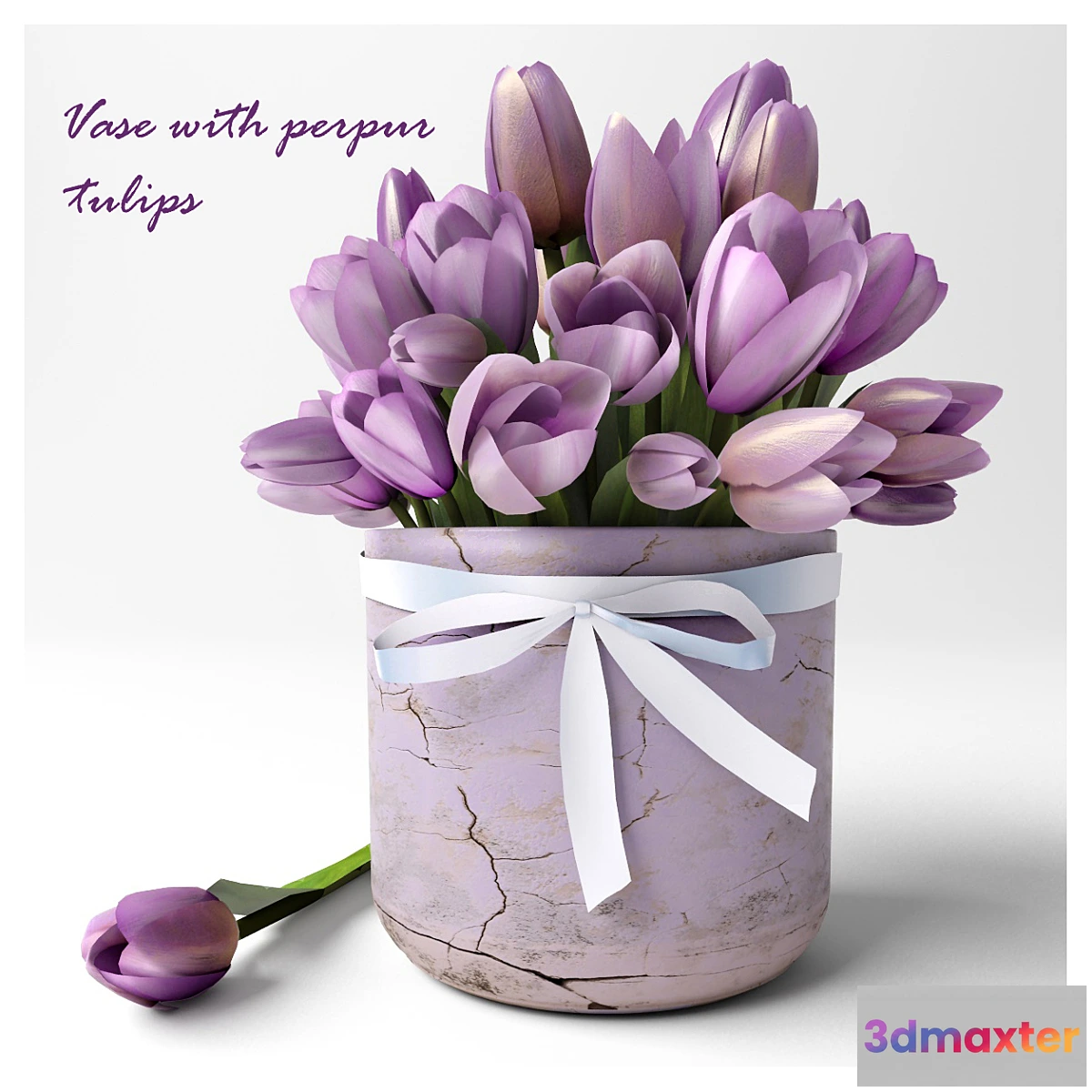 791700 - Vase with perpur tulips - No.3